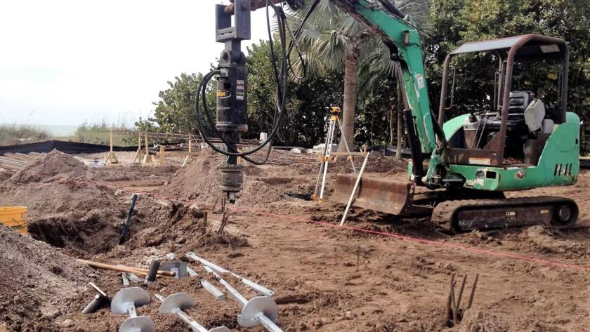 Helical Pilings, New Construction, Longboat Key, FL