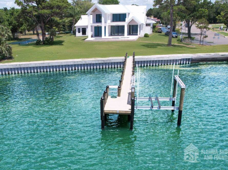 Seawall, boat dock & boat lift in Bradenton, Florida