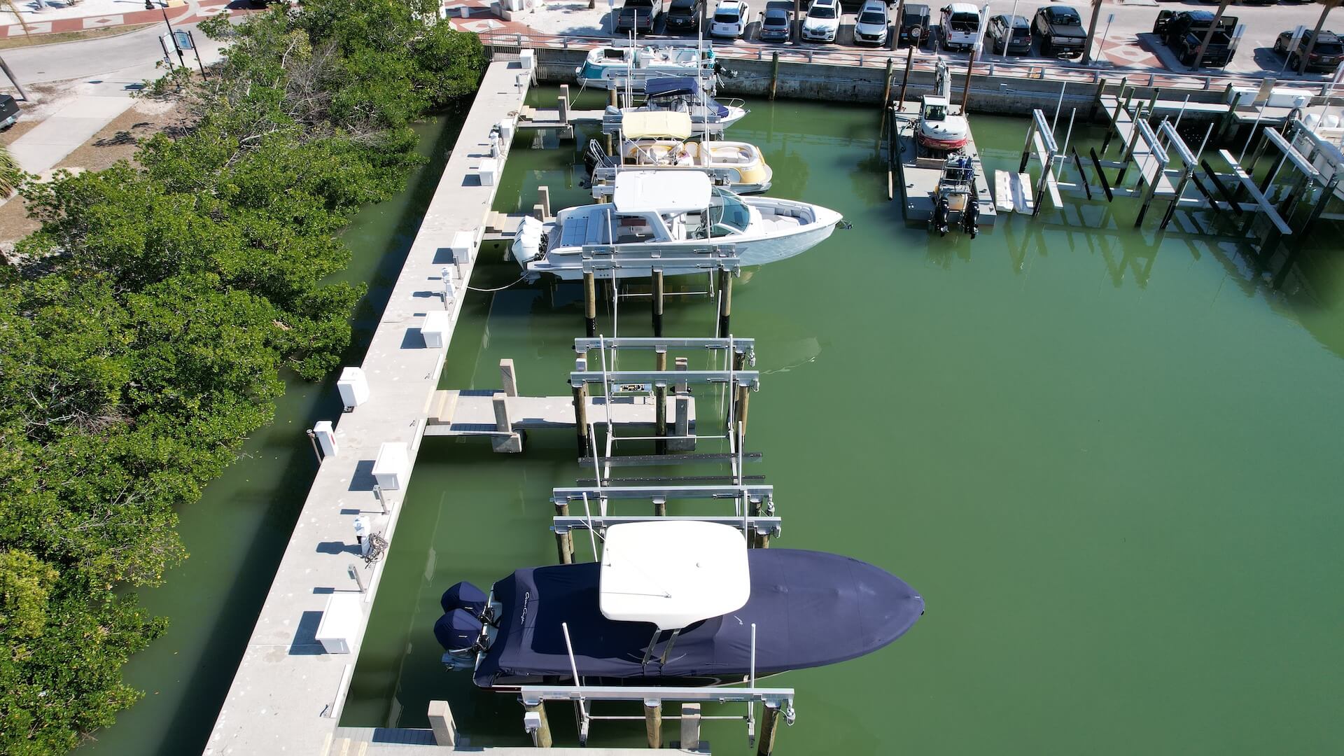 commercial marina in Sarasota Bay