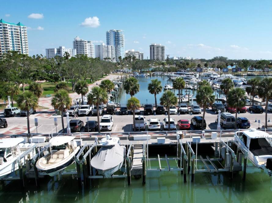 commercial marina in Sarasota Bay