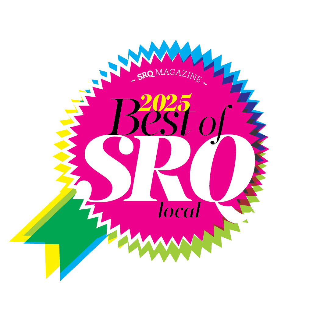 Digital pink and gold award best of SRQ 2025
