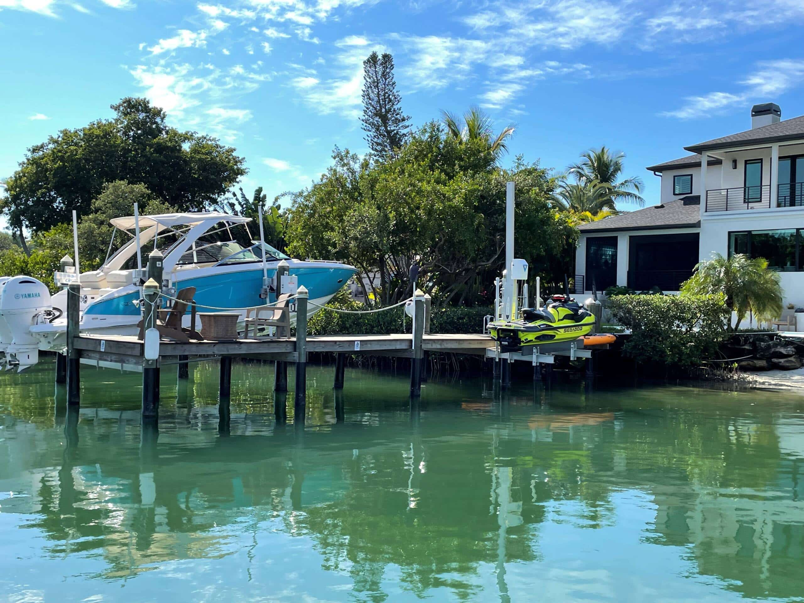 Siesta Key IPE Dock with PWC & DECO Beamless Lifts