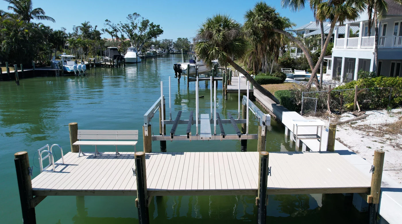 Siesta Key Seawall Dock Dual PWC Lift