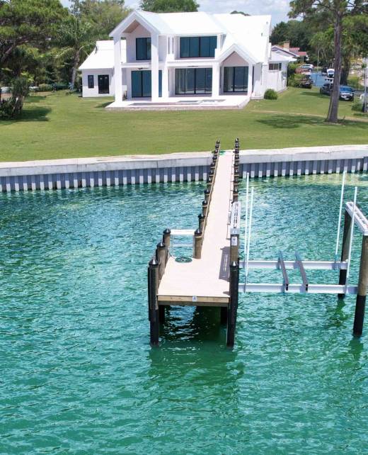 Seawall, boat dock & boat lift in Bradenton, Florida